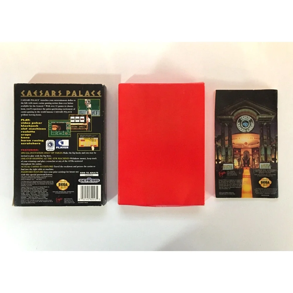 Caesar's Palace [Cardboard Box] (Sega Genesis, 1993) CIB Complete - US Seller